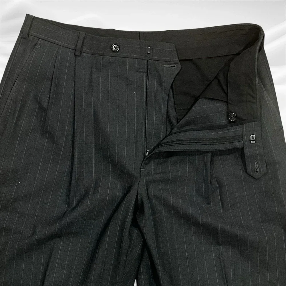 Brooks Brothers 346‎ Stretch  2 Piece Suit 43L Gray PinStripe Wool 36X30(cuffed)